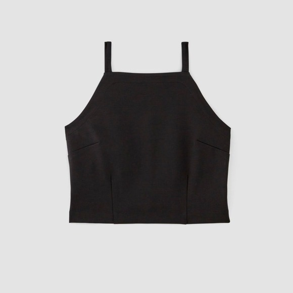 Everlane Tops - Everlane Black Organic Cotton Modal Square Neck Crop Tank Top Size s